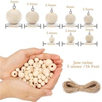 Wooden Beads for Crafts with Jute