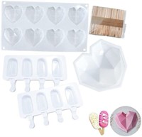 Diamond Heart Silicone Mold and Pop Mold Kit