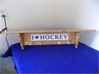 "I Love Hockey" Wooden Shelf 3ftlong x 5.5in deep