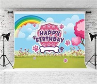 Cartoon Background Dog Family Birthday Party