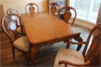 DINING ROOM TABLE-6 CHAIRS-FROM STACY FURNITURE