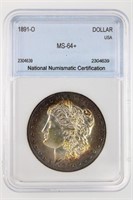 1891-O Morgan S$1 NNC MS-64+ Price Guide $1750