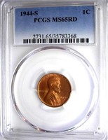 1944-S Lincoln Cent PCGS MS-65 Red