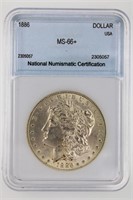 1886 Morgan Silver S$1 NNC MS66+ Price Guide $700