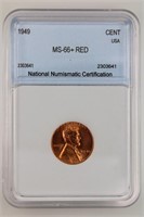 1949 Lincoln Cent NNC MS-66+ Red Price Guide $275