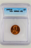 1953-D Lincoln Cent ICG MS-66+ Red