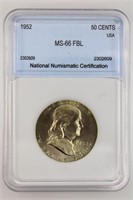 1952 Franklin Half NNC MS-66 FBL Price Guide $275