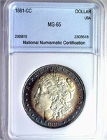 1881-CC S$1 NNC MS65 AMAZING TONE! Guide $1100