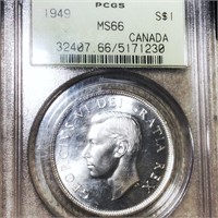 1949 Canadian Silver Dollar PCGS - MS66