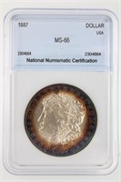 1887 Morgan S$1 NNC MS-66 AMAZING TONE! Guide $335