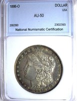 1886-O Morgan Silver Dollar NNC AU-50