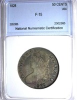 1828 Capped Bust Half Dollar NNC F-15
