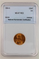 1950-S Lincoln Cent NNC MS-67 Red Price Guide $300
