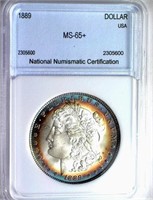 1889 Morgan S$1 NNC MS-65+ GREAT TONE! Guide $425