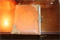 Antique Wooden Framed Photo Album containing some