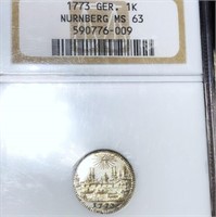 1773 Germany Silver 1 Kroner NGC - MS63