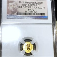2014 Burundi Gold 5000 Francs NGC - PF70