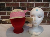 2 Mannequin Heads with Hat
