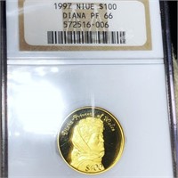 1997 Princess Diana Gold $100 NGC - PF66