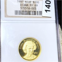 1997 Princess Diana Gold $100 NGC - PF69
