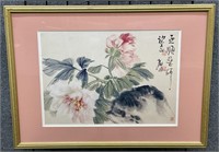 Asian Floral Art on Rice Paper