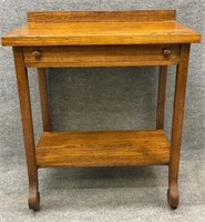 Antique Oak Server with Backsplash