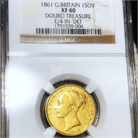 1861 Great Britain Gold Sovereign NGC - XF40
