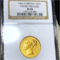 1866 Great Britain Gold Sovereign NGC - XF40