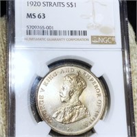 1920 Straits Settlement Silver Dollar NGC - MS63