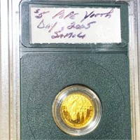 2005 $5 Pope Youth Day Gold Coin GEM PROOF