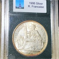 1906 Indo China Silver Francaise UNCIRCULATED