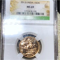 2013 Indian Gold Sovereign NGC - MS69