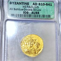 AD 610-641 Byzantine Gold Coin ICG - AU55 DS