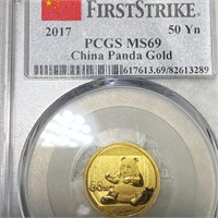 2017 Chinese Gold Panda 50 Yen PCGS - MS69