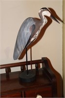 Wooden Heron 12 1/2" tall