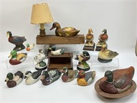 Duck Figurines & Lamp Grouping