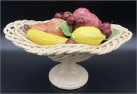 Italian Pottery Fruit in Basket