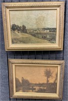 Pair of Antique Repro Paintings