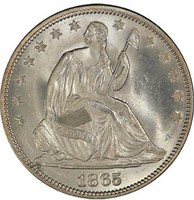 50C 1865 PCGS MS65+