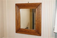 Wall Contents including Oak Framed Mirror 15 1/2"