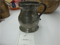 19th century pewter tankard.