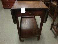 Mahogany drop leaf tea trolley.