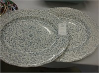 Two chintz ironstone platters in Laura pattern by