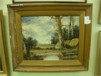 TOC post impressionist painting of a farm scene,