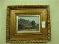 Edwardian oil on canvas landscape signed J.