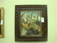 TOC picture of a man and a woman in oak frame.