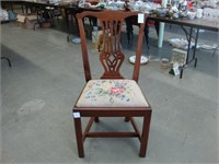 Period mahogany Chippendale side chair with rose
