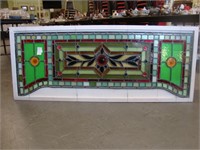 Victorian stainglass transom with leafy and