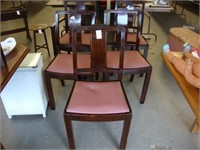 Set of 5 oak dining chairs, ca 1930.