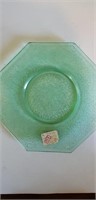 Green depression glass little plate